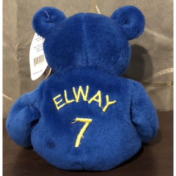 John Elway #7 Denver Broncos NFL Salvino's Bammers Plush Bean Bear Toy Football - Picture 4 of 12